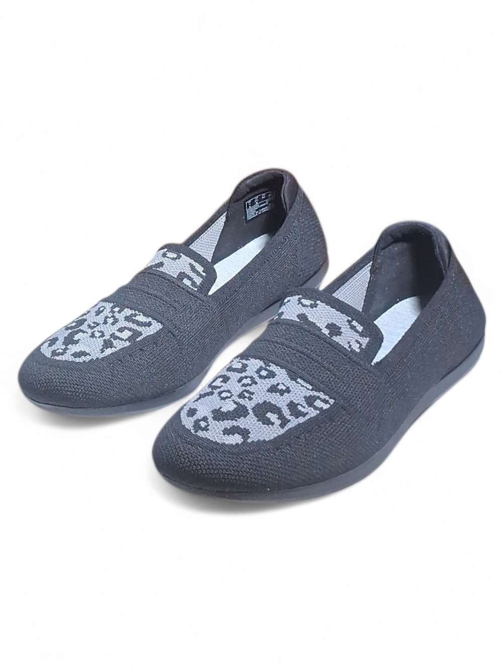 S2C3 Clarks® Cloudsteppers Carly Charm Black Leopard Loafer Women's US Size 6.5